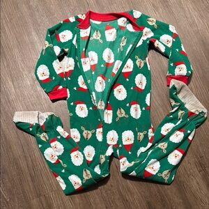 Festive Green Santa Pajamas size 7